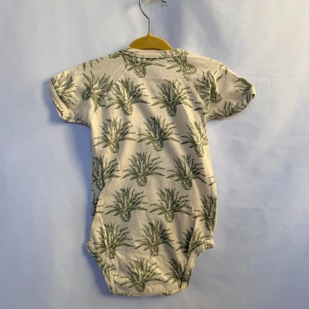 Kate Quinn Organic Cotton Agave Wrap Bodysuit 12-18M Green Cream